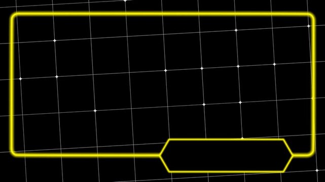 Digital frame with a futuristic grid background for user interface design.  suitable for hud panel media