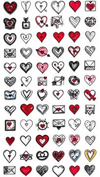 Colorful heart pattern seamless background design.