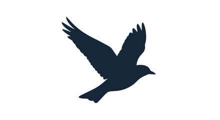 Fototapeta premium Minimalist Silhouette of a Flying Bird Isolated on White Background for Elegant Nature Graphic Design Projects