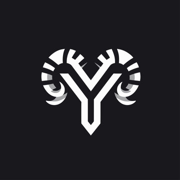 A stylized graphic logo of a ram's head with prominent horns forming a 'Y' shape.