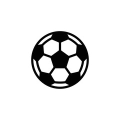 Fototapeta premium Minimalist Black and White Soccer Ball Vector Icon