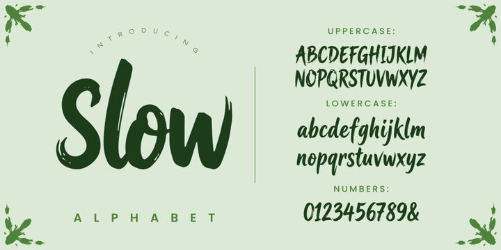 Slow Alphabet Relaxed Handwritten Script Vector Font For Creative Branding And Elegant Design