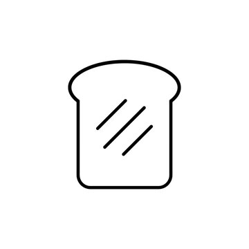Minimalist Black and White Toast Bread Slice Icon Animation Loop