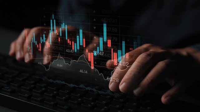 Candlestick chart visualizing financial market trends, investment patterns, price fluctuations, and trading strategy in capital and digital asset markets Marrow