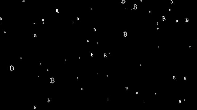 Digital currency Bitcoin crypto symbols animation motion background, futuristic technology finance abstract concept, glowing currency network connections movement.