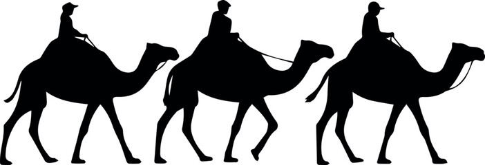 Bedouin Camel Herd Crossing Arabian Desert Scene © Icons Queen