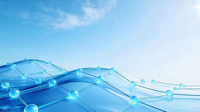 Blue network structure against sky