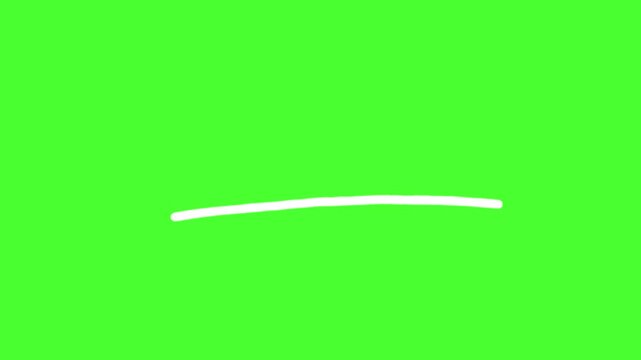 Hand-drawn white underline animation, minimalist sketch motion graphic for highlighting text, organic line doodle on green screen for video annotation