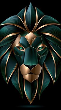 Dynamic soccer football sports logo emblem featuring stylized powerful roaring lion head with classic ball pattern on white.