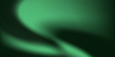 Abstract dark green gradient background with grainy noise texture and light leaks © sholeh