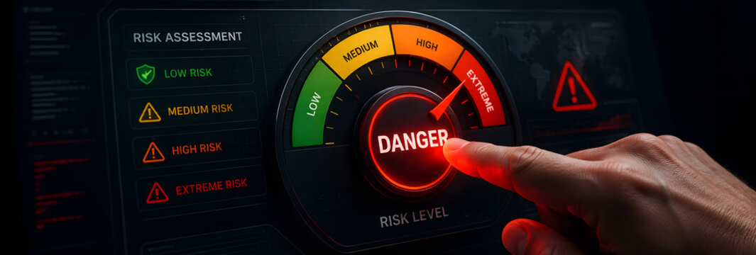 Risk assessment danger meter extreme level warning