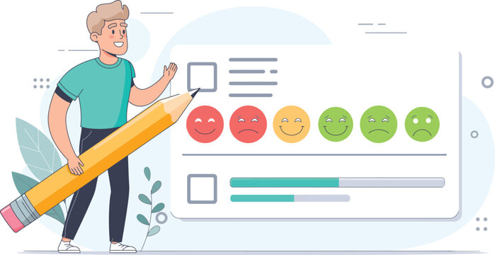 Customer Satisfaction Feedback Evaluation Using Digital Surveys and Online Rating Systems Illustration