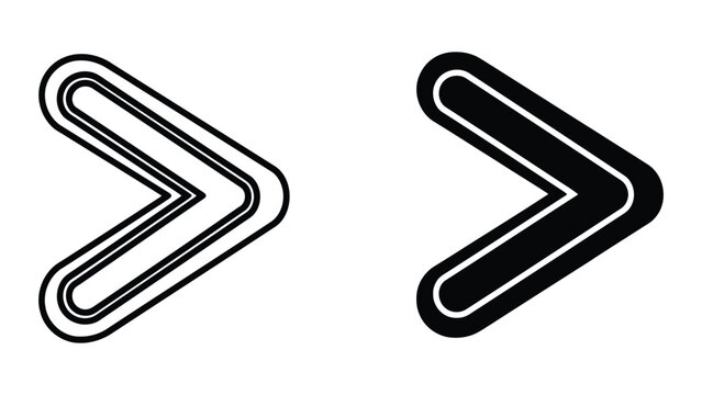 Minimalist Arrow Icons Set Featuring Outline and Solid Black Graphic Design Elements