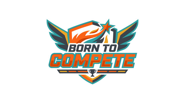 Born To Compete Bold Typography Design for Motivational Apparel and Sports Poster