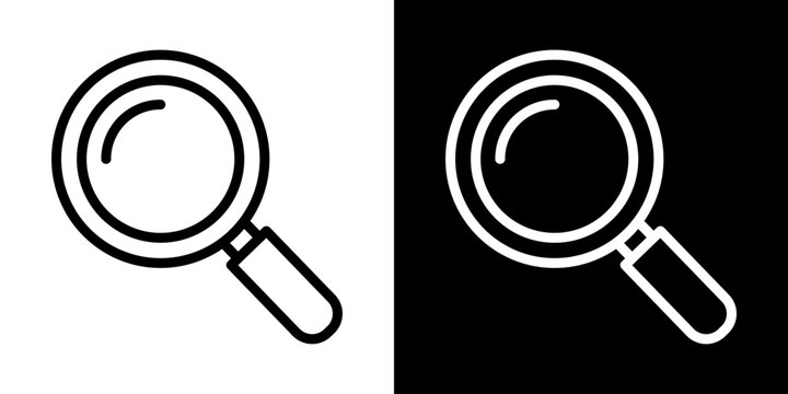Magnifying glass outline icon for search, find and discovery. Minimal search symbol for UI, UX, navigation, web, mobile apps and interface design.