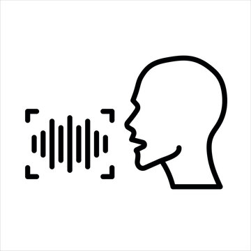 Voice Recognition icon line illustration