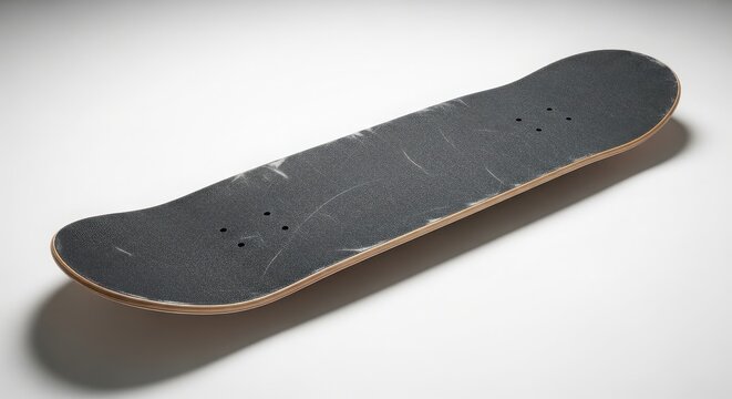 Skateboard deck with dark grey abrasive grip tape surface skateboard abrasive recreation equipment activity lifestyle competition professional hardware material sandpaper isolated