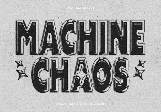Vintage Chrome Machine Text Effect