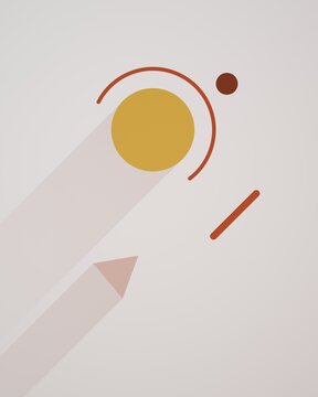 Abstract geometric shapes with long shadows