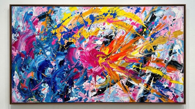 Vibrant Graffiti Pattern on Street Wall with Abstract Colors and Copy Space art displaying