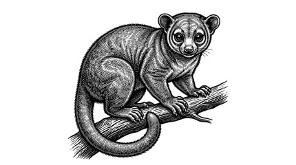 Detailed drawing of a lemur. © Tia