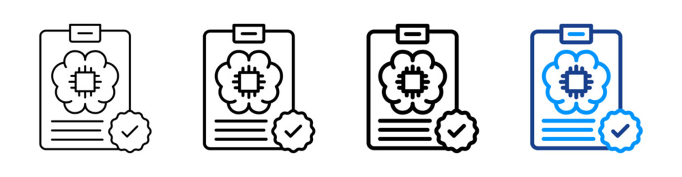 Ai Validation Outline Icon Set