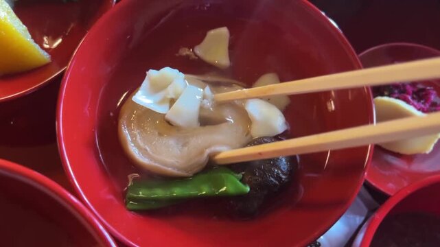 Japanese Food Fish Cake Oden Lacquerware