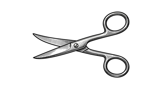Scissors cutting instrument with blades.