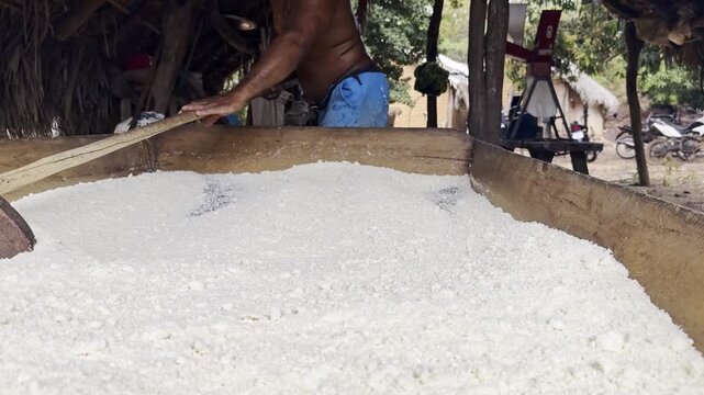 Slow Motion, Close-up, Fresh Traditional Flours, Seasonal Processes, Brazilian Foods, Farmhand Work