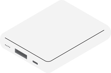 モバイルバッテリーのアイソメトリックイラスト（主線なし） © yotsuda