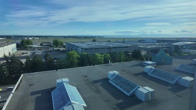 timelapse, Vancouver international airport from hotel window