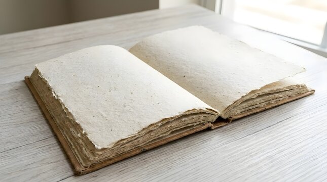 Recycled paper notebook with a rough texture