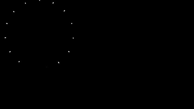 Fireworks explosion animation, firework sparks with a linear design; suitable for New Year's and Christmas celebrations, dark background, 4K video.