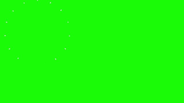 Fireworks explosion line animation, simple fireworks concept on green background, 4K video