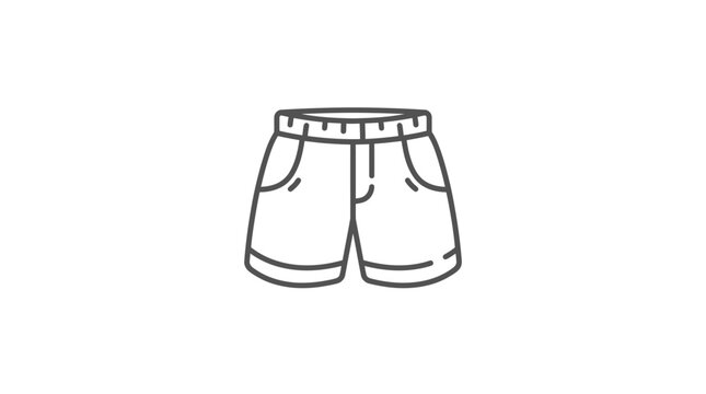 Simple Line Art Icon of Casual Shorts with Pockets