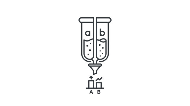 A B Testing Icon: Comparing Two Options for Data Analysis and Optimization