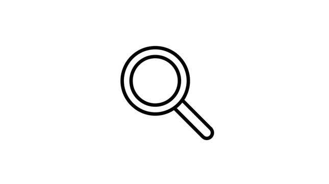 Magnifying glass icon, symbol for search, research, analysis, and discovery
