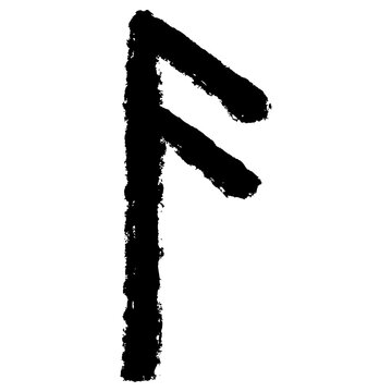 ansuz rune illustration hand drawn vector