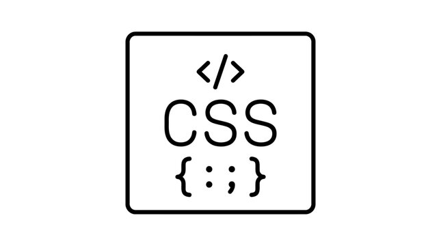 CSS Code Icon: Cascading Style Sheets Symbol for Web Design and Development