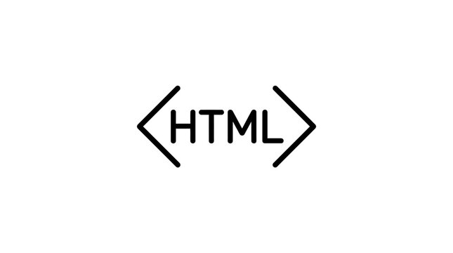 HTML Code Tag Icon, Web Development Symbol, Internet Programming Concept