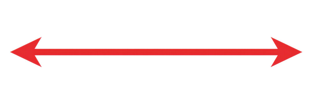 Modern red double-headed arrow icon showing bidirectional connection or relationship isolated on transparent background