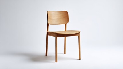 Obraz premium Elegant Wooden Chair Design for Modern Interior Spaces with Minimalist Aesthetic and Warm Finish