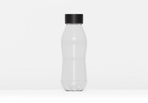 clear plastic bottle mockup black cap