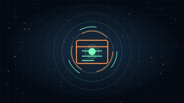 Futuristic Chrono Battery Time Progress Neon Icon Animation