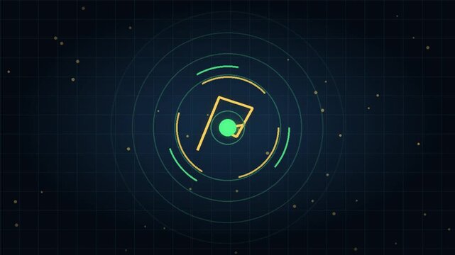 Futuristic Chrono Shield Time Progress Neon Icon Animation