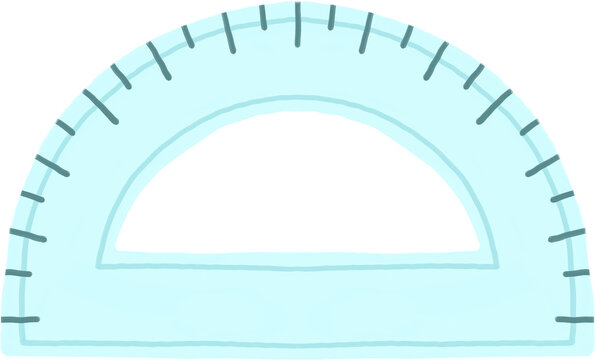 Semi Circle Protractor Ruler Illustration