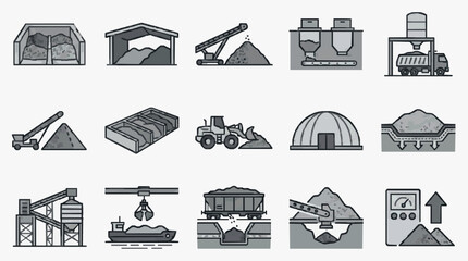 Elegant Monochromatic of Grayscale Industrial Mining and Material Processing Equipment and Stages © Eri