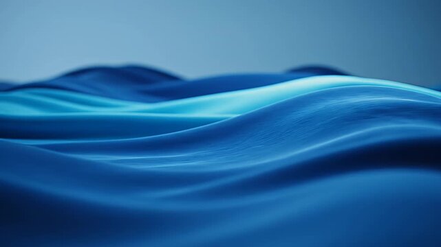 Abstract blue flowing liquid waves background.