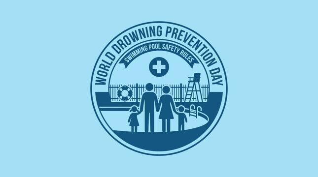 Swimming Pool Safety Rules for Families - Silhouette Icon for World Drowning Prevention Day