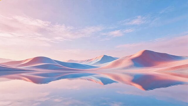Desert landscape with reflective water